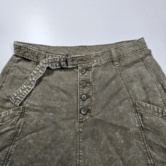 Free People Desert Daze Harem Pants Belted Button Front Olive Women's XS/2 - Picture 11 of 11